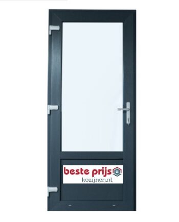 Deur 1000x2100 2/3 glas Rechtsdraaiend 2-zijdig antraciet
